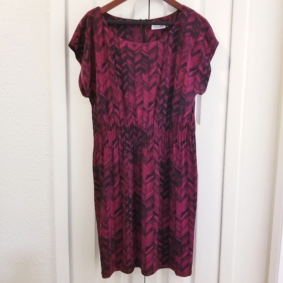 Calvin Klein Herringbone/Chevron  Pattern Dress in - Picture 5 of 9